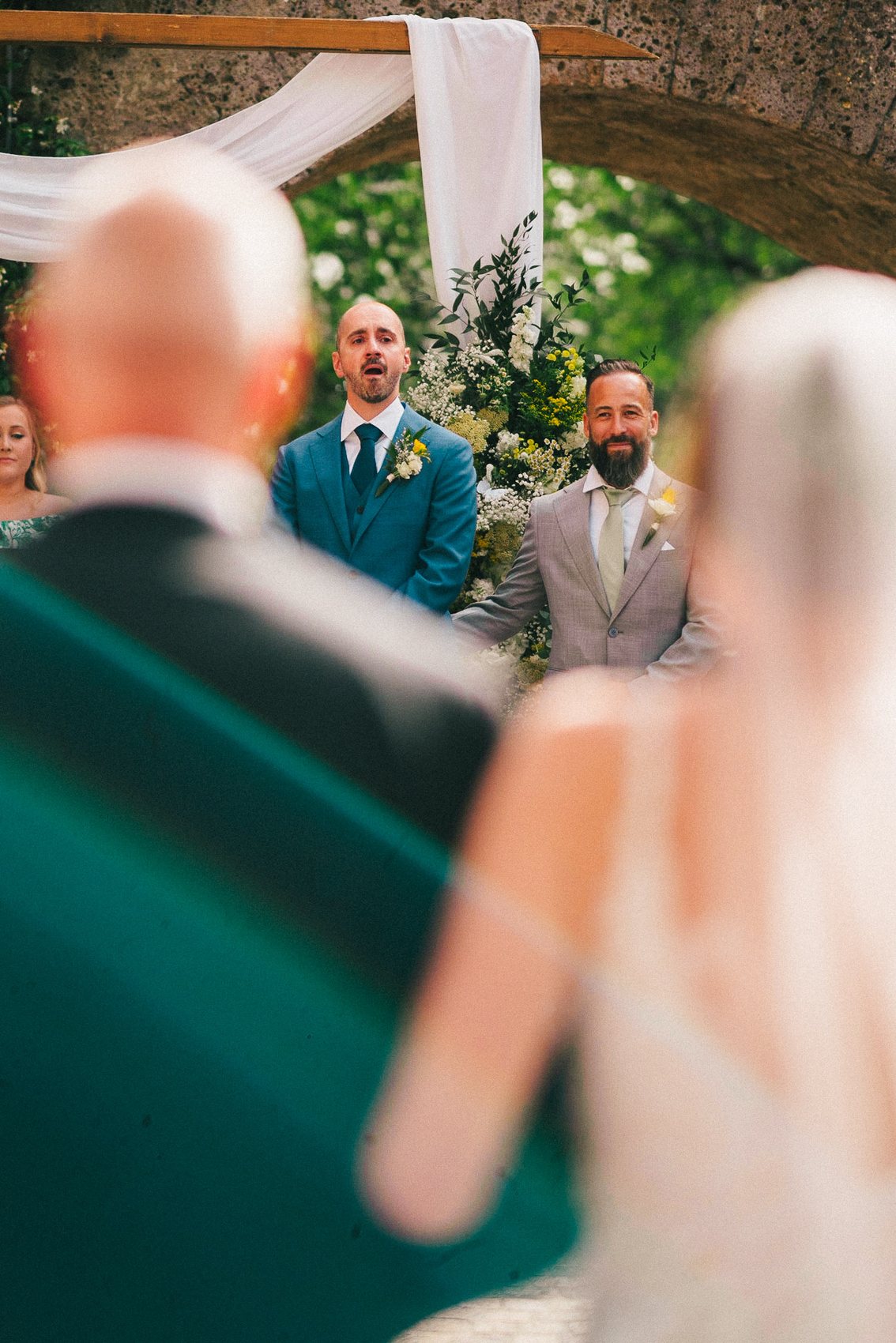 Emotional groom during an Italian wedding ceremony